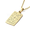 Rectangle with Twelve Constellations Pendant Necklaces NJEW-D069-01G-12-2