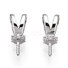 Rhodium Plated 925 Sterling Silver Micro Pave Cubic Zirconia Rabbit Ear Peg Bails STER-T004-54P-2