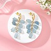 Brass with Raw Rough Natural Aquamarine Beads Stud Dangle Earrings EJEW-JE07474-01-1