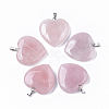 Natural Rose Quartz Pendants X-G-S364-006-1