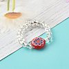 Sunflower Handmade Millefiori Glass Beads Finger Ring for Kid Teen Girl Women RJEW-JR00381-3