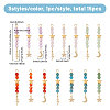 15Pcs 5 Colors Natural Carnelian & Green Aventurine & Rose Quartz & Amethyst & Apatite Faceted Round Beaded Pendants PALLOY-CA00041-2