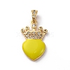 Brass Cubic Zirconia Pendants ZIRC-H122-01G-05-1