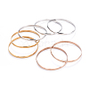 Fashion Tri-color 304 Stainless Steel Buddhist Bangle Sets BJEW-L664-024D-M-3