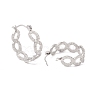 Non-Tarnish 304 Stainless Steel Oval Wrap Hoop Earrings for Women EJEW-I267-10P-2