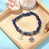 Natural Lapis Lazuli Chips Stretch Bracelet BJEW-JB09598-02-4