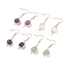 Natural Stone Braided Dangle Earring EJEW-JE04845-1