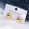 Half Round 304 Stainless Steel Stud Earrings EJEW-A125-80B-G-3