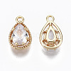 Brass Micro Cubic Zirconia Charms X-KK-N231-176-NF-2