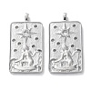 Brass Micro Pave Cubic Zirconia Pendants KK-C079-05P-1