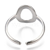 Non-Tarnish 304 Stainless Steel Hollow Oval Cuff Rings RJEW-N038-120P-4