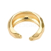 Brass Open Cuff Rings for Women RJEW-D016-08G-2