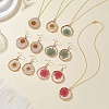 Inner Dried Flower Resin Dangle Earring & Pendant Necklaces Sets SJEW-FS00005-6