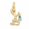 Rack Plating Brass Micro Pave Cubic Zirconia Pendants KK-B056-03-2