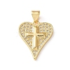 Brass Micro Pave Clear Cubic Zirconia Pendants CU-CBA03AF-09D-G-1