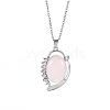 Natural Rose Quartz Pendant Necklaces PW-WG067A5-06-1