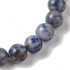 8mm Round Natural Blue Spot Jasper Braided Bead Bracelets BJEW-C067-01B-15-3