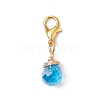 Wire Wrapped Glass Teardrop Pendant Decorations HJEW-JM02972-01-4