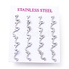 Tarnish Resistant 304 Stainless Steel Greek Alphabet Stud Earrings STAS-D007-07P-18-3