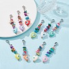 Heart with Evil Eye Resin Pendant Decorations HJEW-JM01104-5