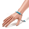 Synthetic Turquoise(Dyed) Chips Braided Bead Bracelet BJEW-JB08019-05-3