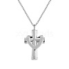 Stainless Steel Cross Cremation Urn Pendant Necklaces BOTT-PW0009-001P-1