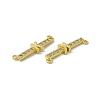 Rack Plating Brass Micro Pave Clear Cubic Zirconia Connector Charms KK-C007-37G-K-3