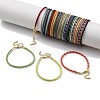 Polyester Cord Braided Bracelet Makings MAK-Z003-01G-1