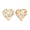 Brass Micro Pave Clear Cubic Zirconia Pendants X-KK-S364-029-1