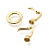 Flat Round Rack Plating Brass Fold Over Clasps KK-S508-11G-2