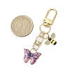 Butterfly Bees Alloy Enamel Pendant Decorations HJEW-JM02688-04-3