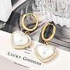 304 Stainless Steel ABS Imitation Pearl Hoop Earrings EJEW-M070-11G-4