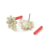 Rack Plating Golden Alloy with Rhinestone Stud Earring Findings EJEW-B036-02G-07-2