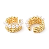 Rack Plating Brass Cuff Earrings with Plastic Pearl Beaded EJEW-D064-02G-2