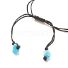 Synthetic Turquoise(Dyed) Chips Braided Bead Bracelet BJEW-JB08019-05-5