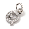 Initial Letter Brass with Cubic Zirconia Charms KK-Q814-26Q-P-2