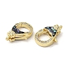 Brass Micro Pave Clear Cubic Zirconia Lobster Claw Clasps KK-K385-009G-3