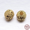 Real 18K Gold Plated Rondelle 925 Sterling Silver Textured Beads STER-M101-02-7mm-2