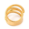 Ion Plating(IP) 304 Stainless Steel Criss Cross Wide Finger Rings for Women RJEW-S414-13B-G-3