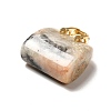 Natural Crazy Agate Brass Pendants KK-E274-01G-10-4