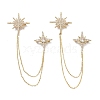 Star with Tassel Chain Brooch Pin JEWB-K006-12G-1