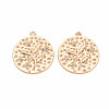 Brass Micro Pave Clear Cubic Zirconia Pendants KK-S364-169-1