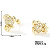 Delicate Cartoon Daily Commute Brass Pave Clear Cubic Zirconia Cartilage Earrings HK9151-2-1