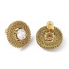 304 Stainless Steel Pave Cubic Zirconia Twisted Chain Disc Stud Earrings for Women EJEW-G390-06G-01-1