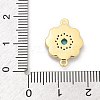 Brass Micro Pave Clear Cubic Zirconia & Shell Connector Charms KK-M303-03G-07-3