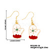 Christmas Theme Brass Glove Dangle Earrings IP2522-16-2