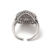 Brass Micro Pave Cubic Zirconia Open Cuff Rings RJEW-R146-16C-P-2