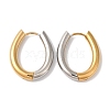 Oval Ion Plating(IP) 304 Stainless Steel Two Tone Hoop Earrings for Women EJEW-L287-057GP-1