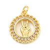 Brass Micro Pave Clear Cubic Zirconia Pendants KK-U007-01G-04-1