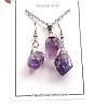 Nuggets Natural Amethyst Pendant Necklaces & Dangle Earrings Sets FS-WGD81FA-02-3